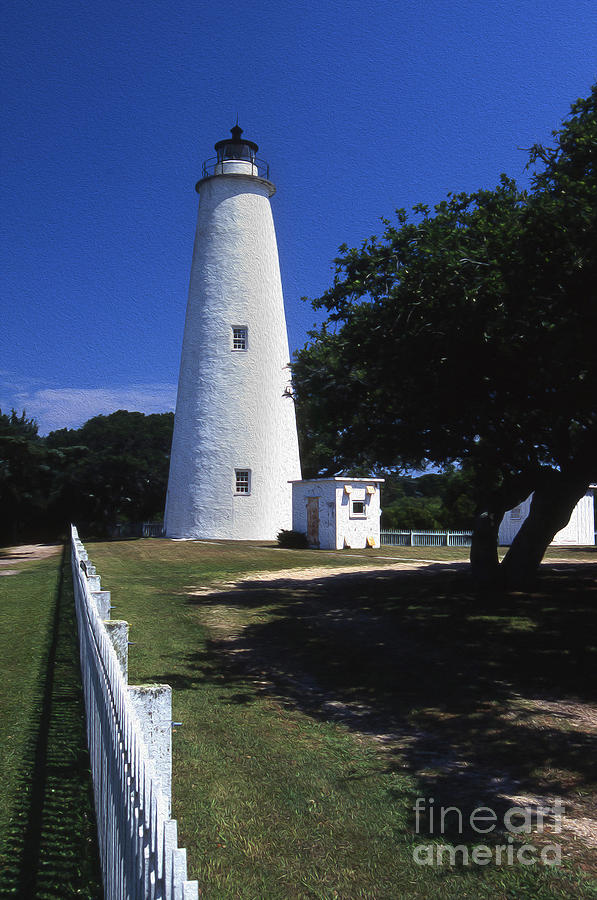 Lighthouse Photograph - Painted Ocracoke Lighthouse by Skip Willits