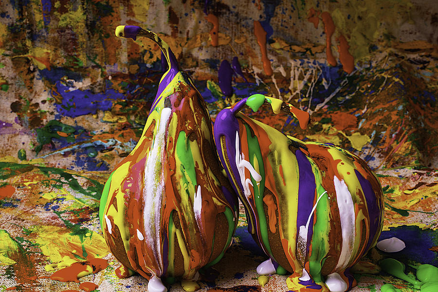 Pear Photograph - Painted Pears by Garry Gay