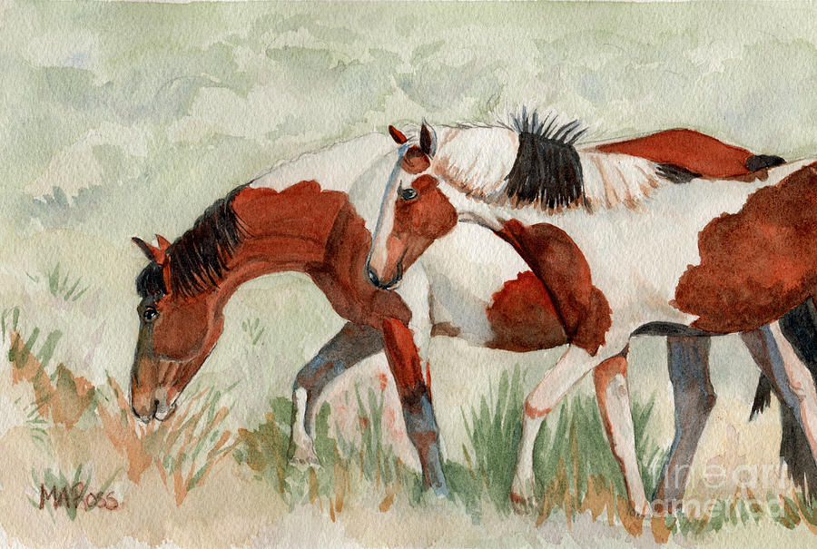 Painted Ponies Painting by Michele Ross