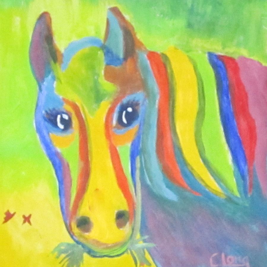 Horse Painting - Painted Pony by Cathy Long