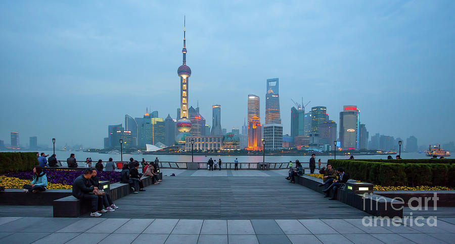 Painted Pudong Twilight by Stephen McDowell Painted Pudong Twilight by Stephen McDowell