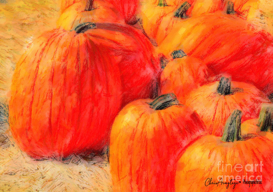 Painted Pumpkins Painting by Chris Armytage