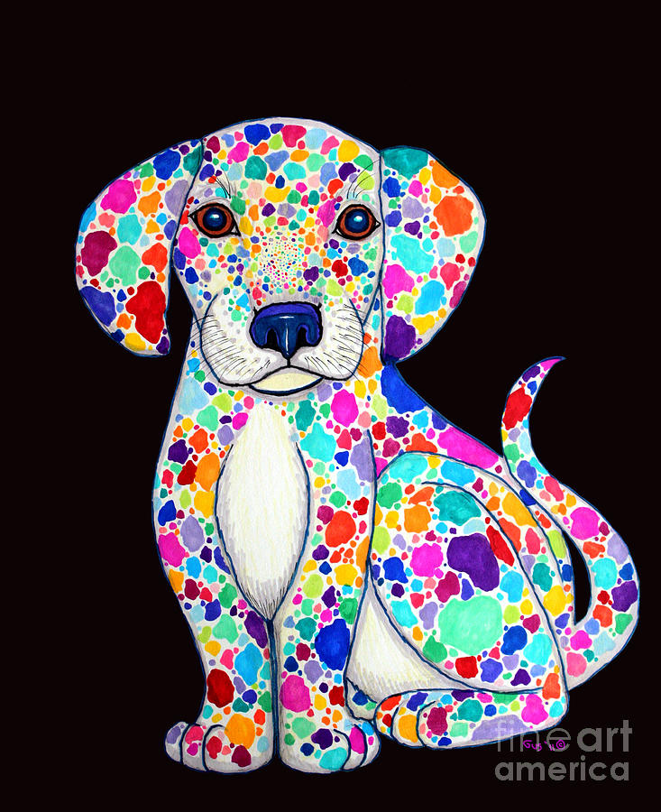 Painted Puppy 2 Drawing