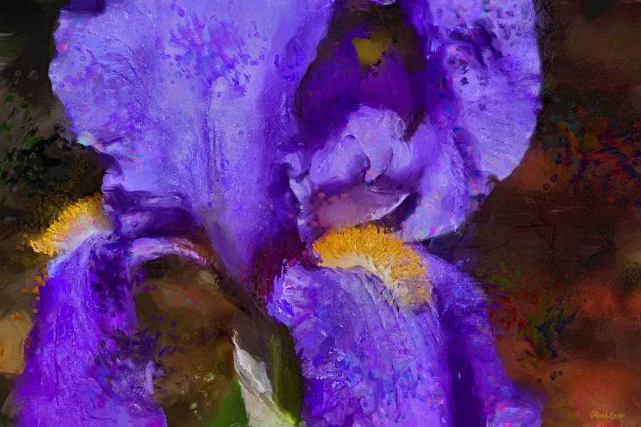 Painted Purple Iris Majesty Photograph by Anna Louise