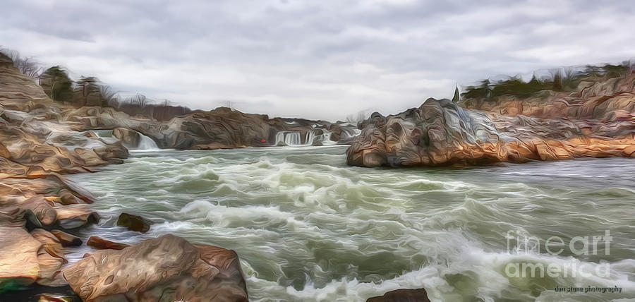 Painted Rapids Digital Art by Dan Stone