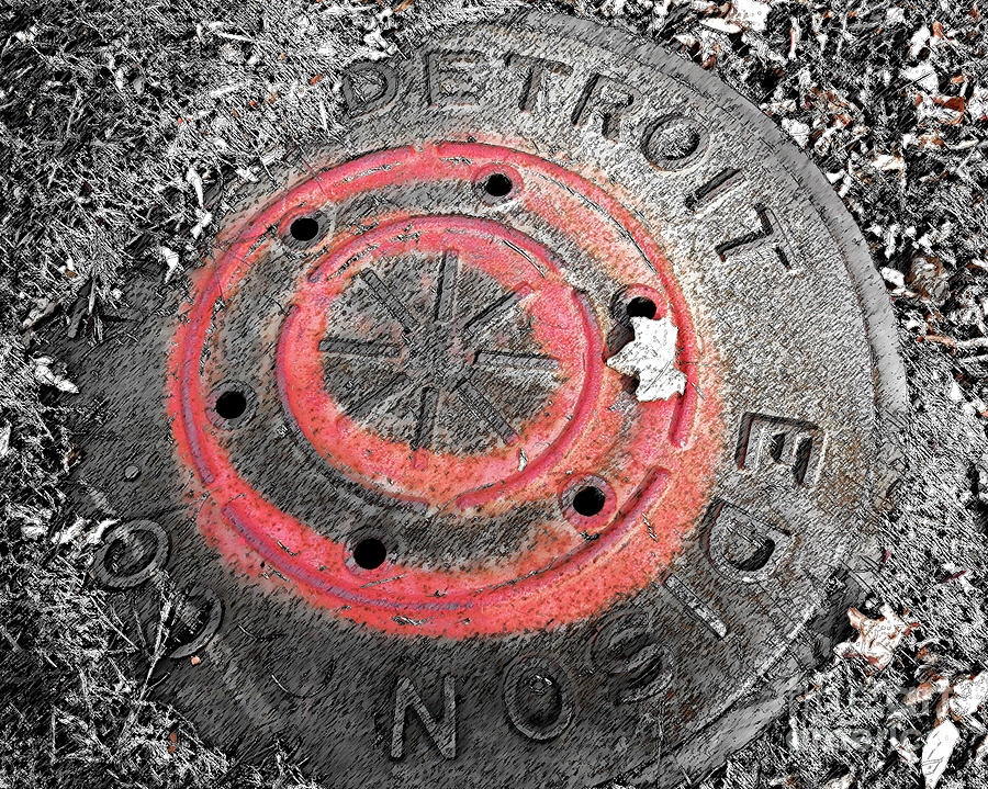 Painted Red Manhole Cover Photograph by Sandra Church
