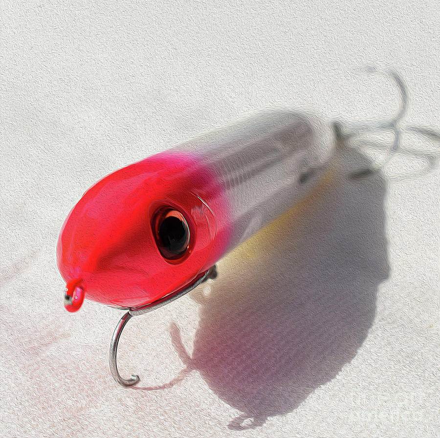 Painted Red N White Stick Bait Photograph by Skip Willits