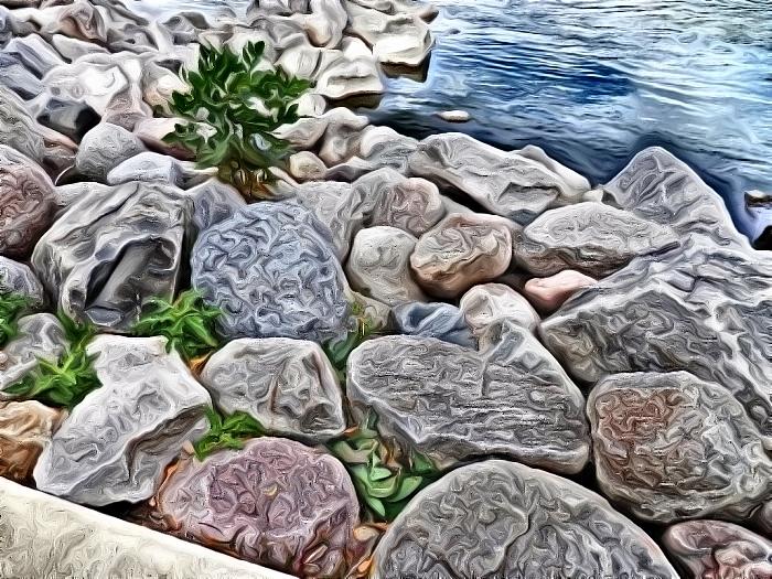 Painted Rocks Photograph by Deborah Kunesh
