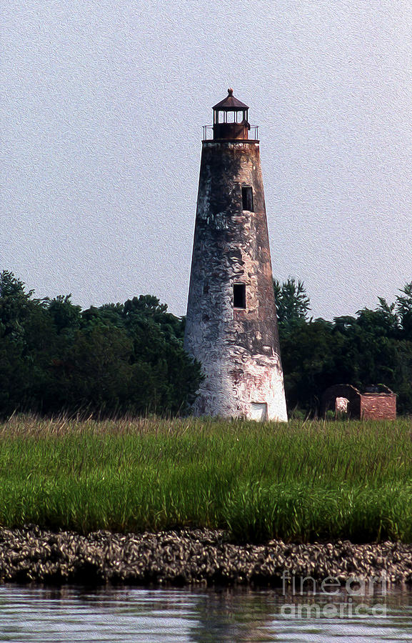 Painted Sapelo Island Lighthouse Ga Photograph by Skip Willits