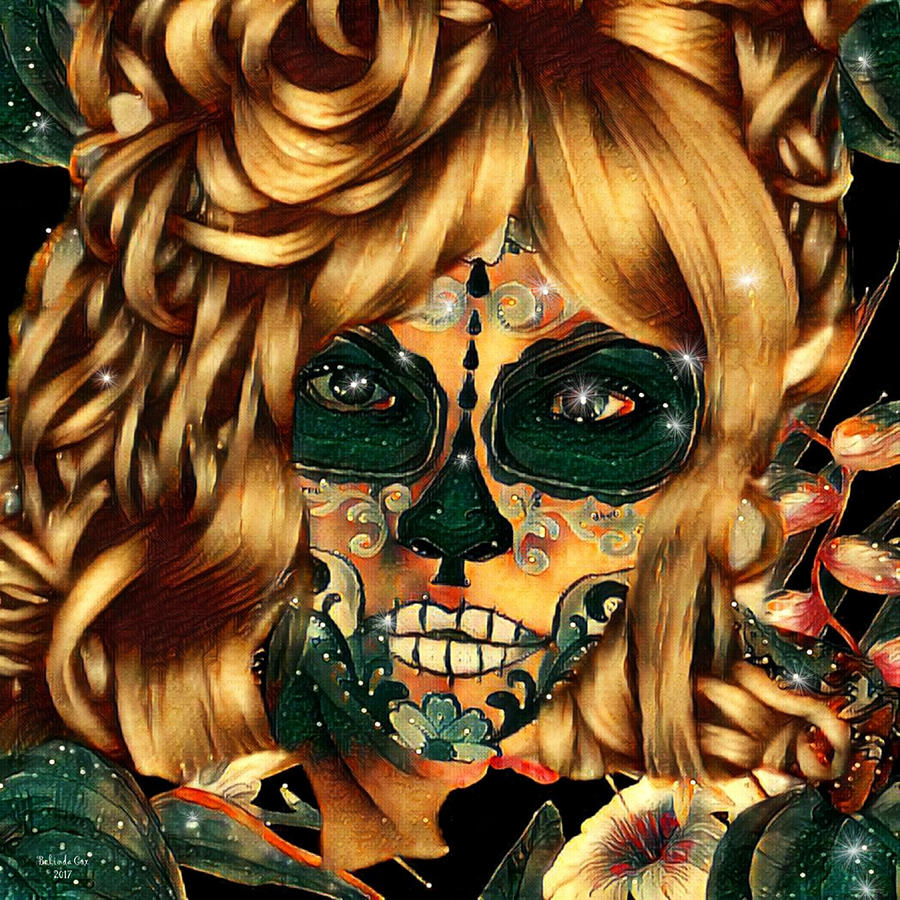 Painted Skull  Digital Art by Artful Oasis