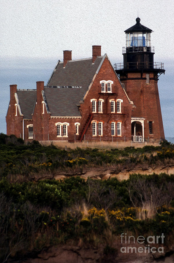 Painted Southeast Lighthouse Block Island Ri Photograph by Skip Willits
