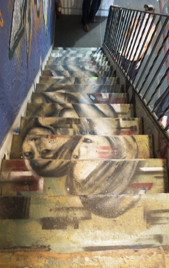 Painted Stairway Down Photograph by Jessica Levant