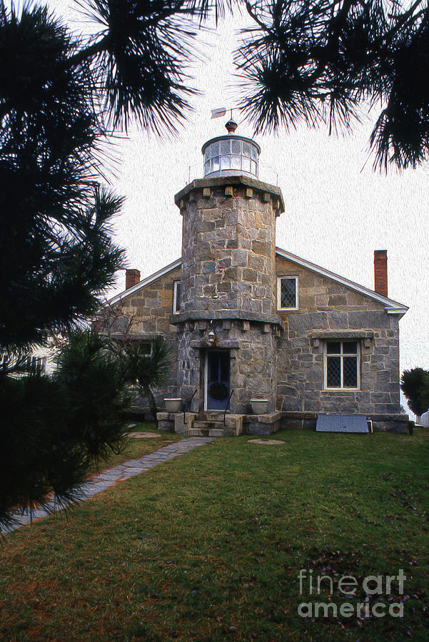 Painted Stonington Harbor Lighthouse Photograph by Skip Willits