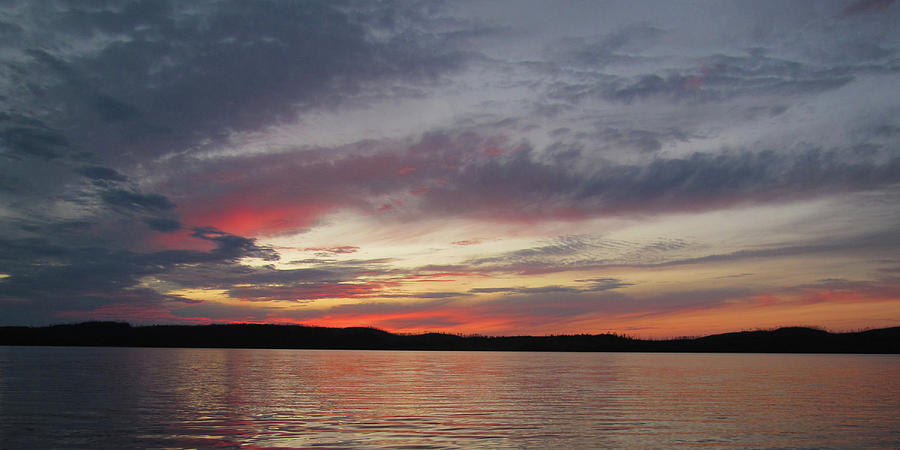 Sunset Photograph - Painted Sunset on Gunflint Lake by Shari Jardina