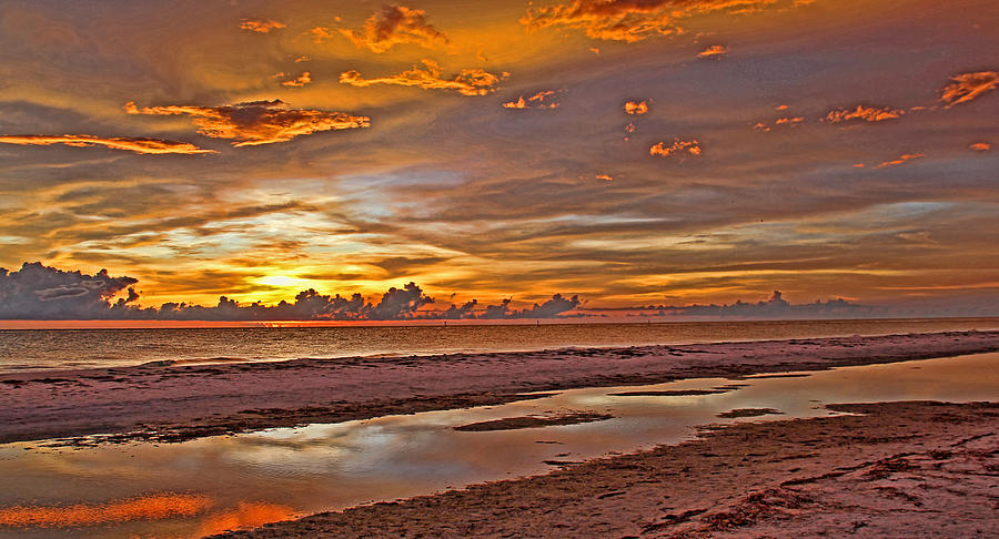 Paradise Photograph - Painted Sunset Sky Panorama by HH Photography of Florida