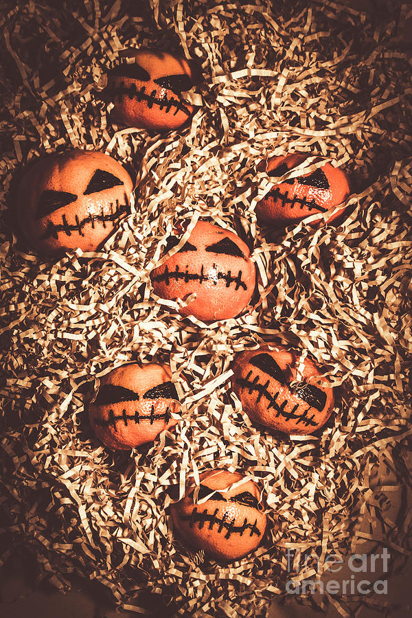 painted tangerines for Halloween Photograph by Jorgo Photography
