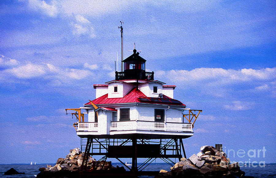 Painted Thomas Point Lighthouse Photograph