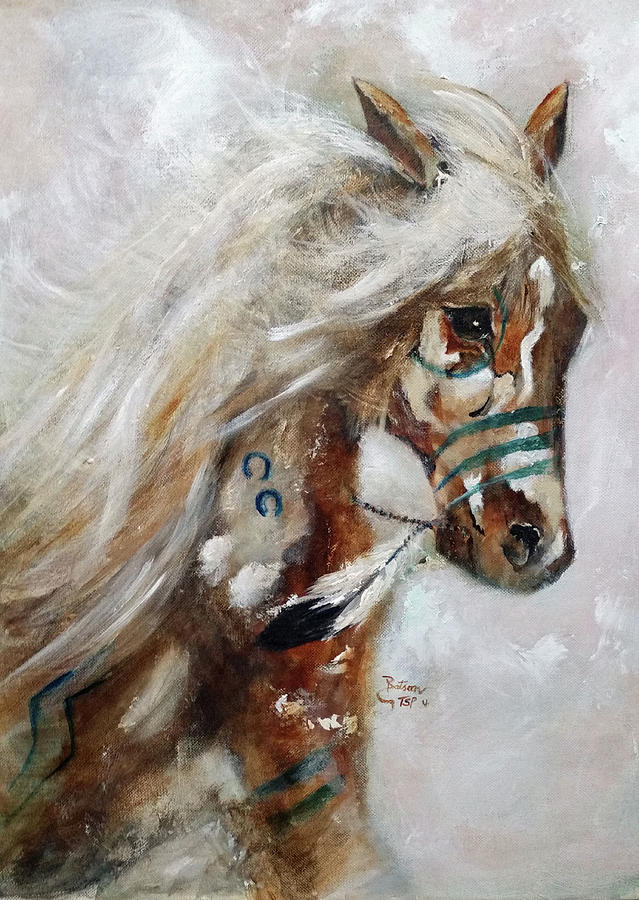 War Pony Painting - Painted Thunder Snow by Barbie Batson