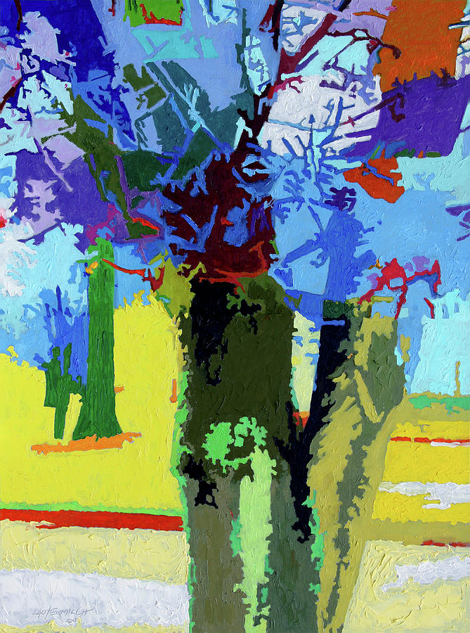 Painted Trees Painting by John Lautermilch