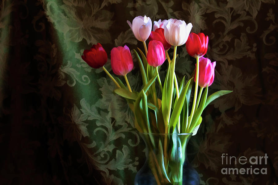 Painted Tulips Photograph by Joan Bertucci