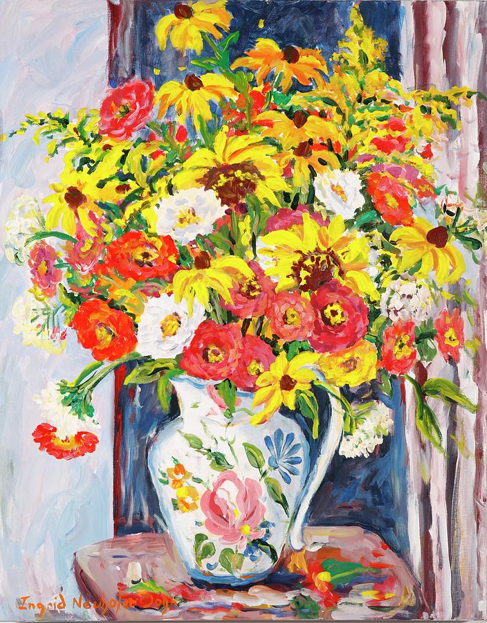Painted Vase Painting by Ingrid Dohm
