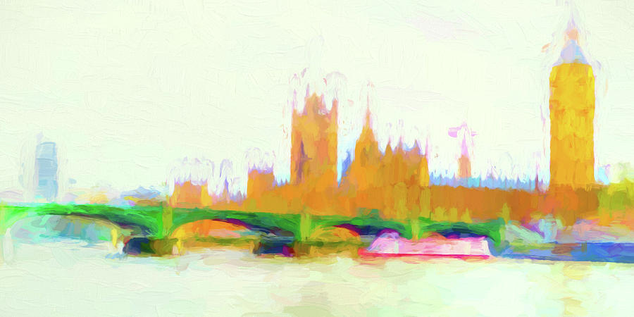 London Digital Art - Painted Westminster by Sharon Lisa Clarke