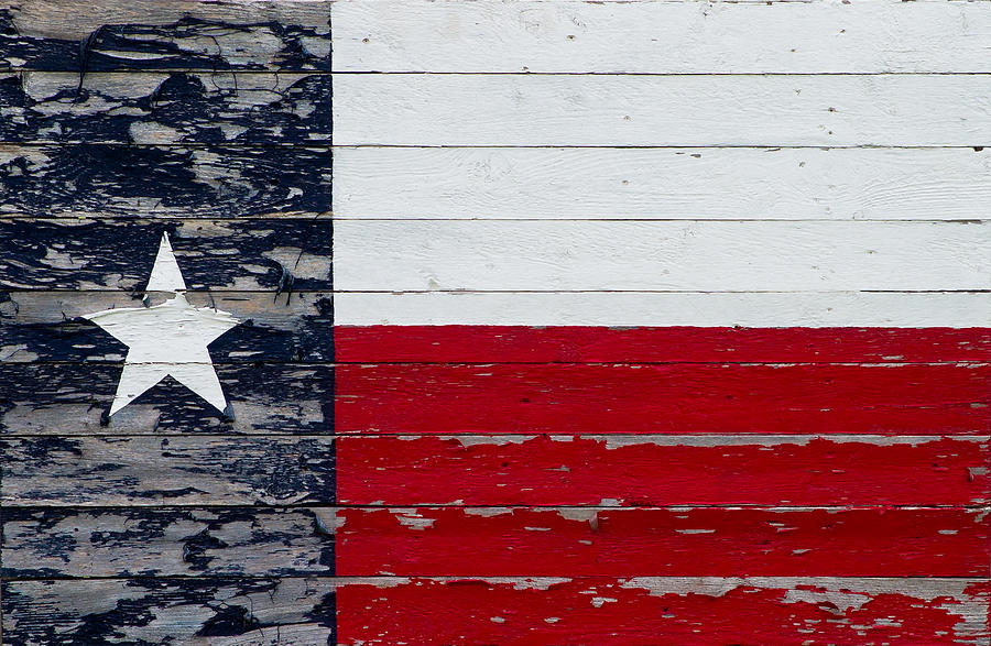 Painted Wood Texas Flag Photograph by Ken Hurst