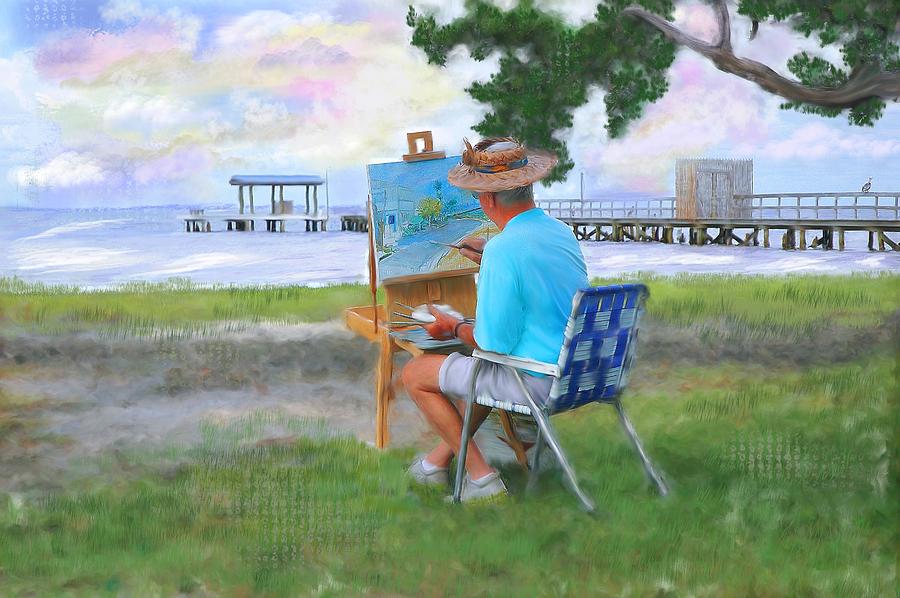 Painter on the Beach Photograph by Mary Timman