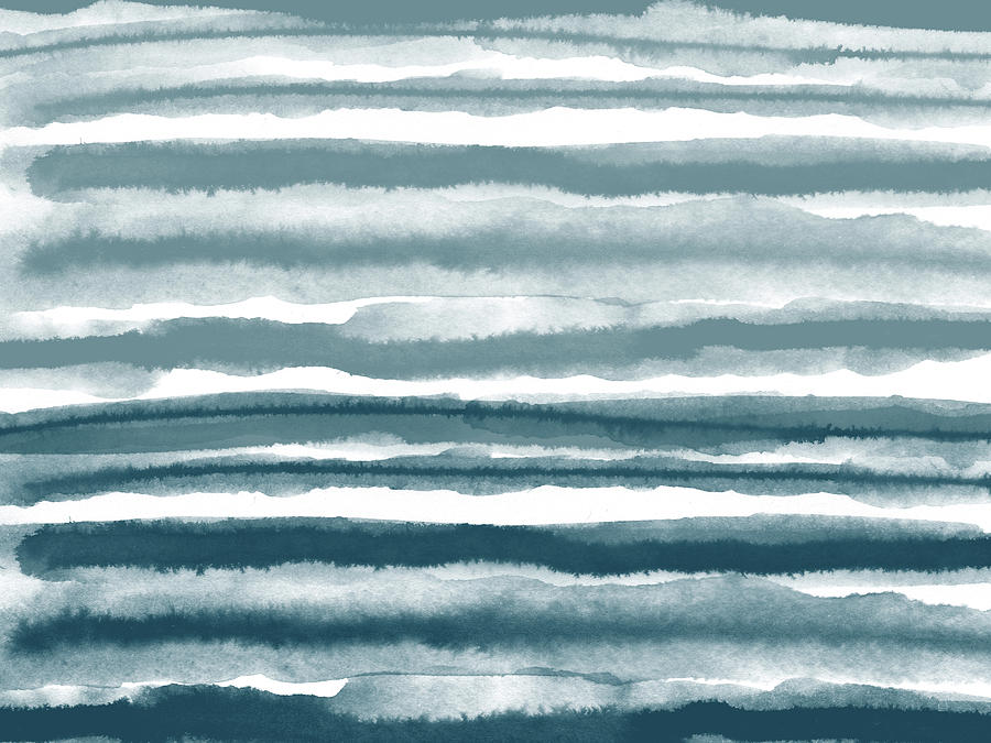 Painterly Beach Stripe 1- Art by Linda Woods Mixed Media by Linda Woods