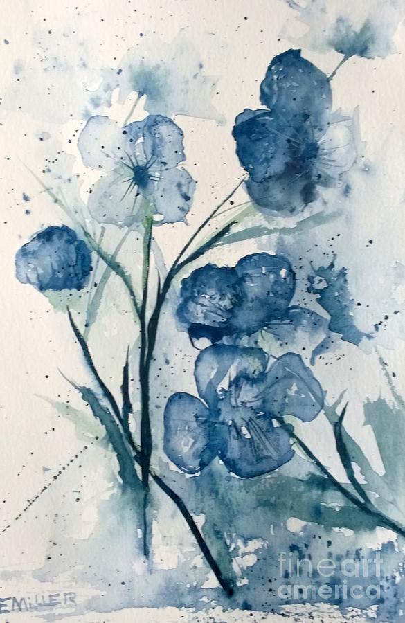 Painterly  Blues Painting by Eunice Miller
