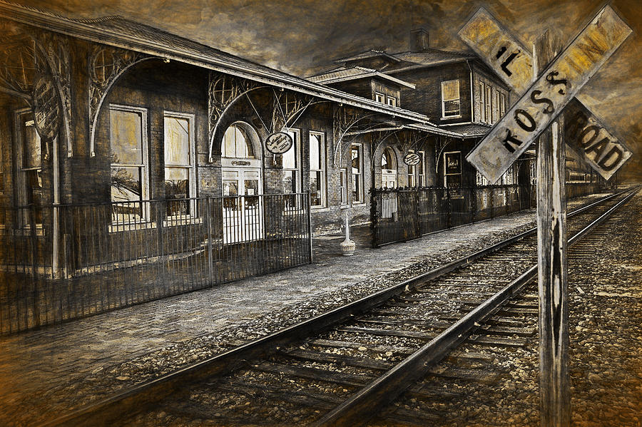 Painterly Effects of Old Train Station Photograph by Randall Nyhof