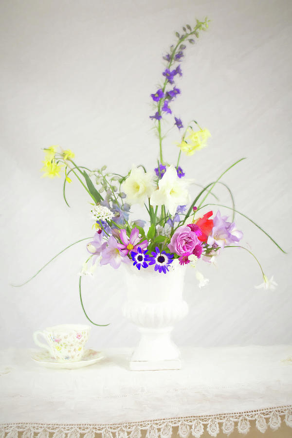 Painterly Homegrown Floral Bouquet Photograph by Susan Gary