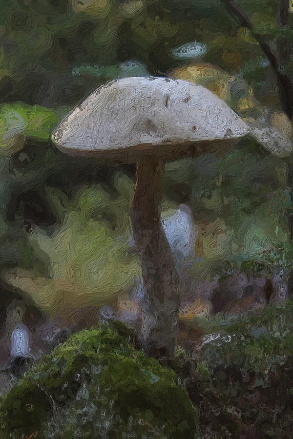 Painterly Mushroom Painting By Modern Art Fine Art America   Painterly Mushroom Judy Bernier 