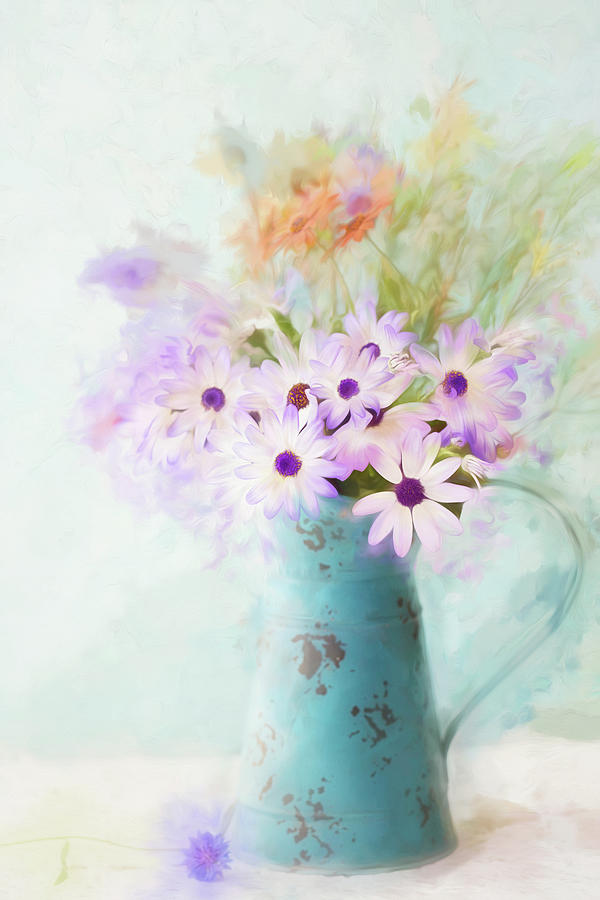 Painterly Spring Daisy Bouquet Photograph by Susan Gary