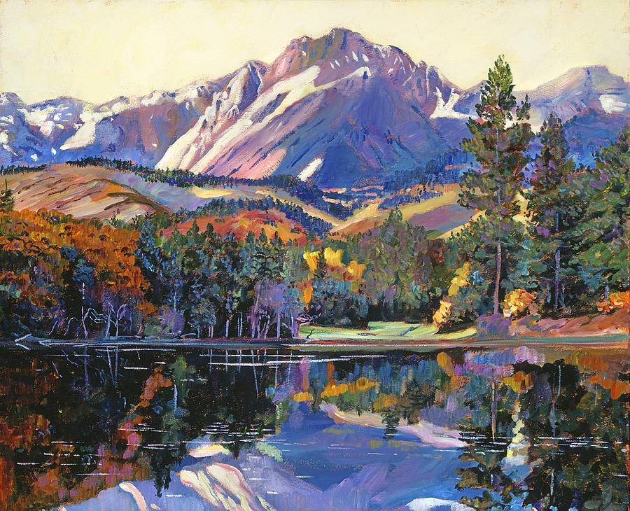 Mountain Painting - Painters Lake by David Lloyd Glover