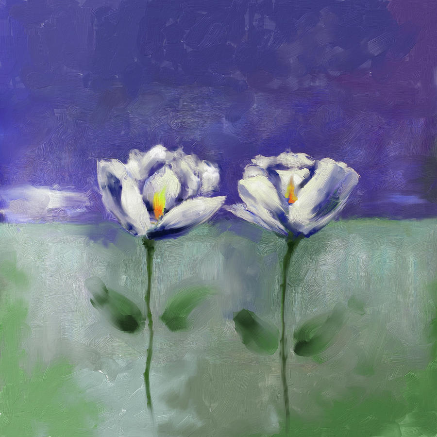 Painting 379 1 Twin flowers Painting by Mawra Tahreem