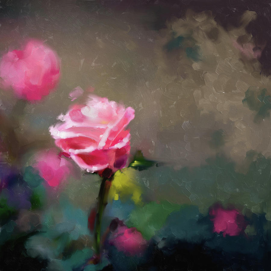 Painting 381 1 Pink Rose Painting by Mawra Tahreem