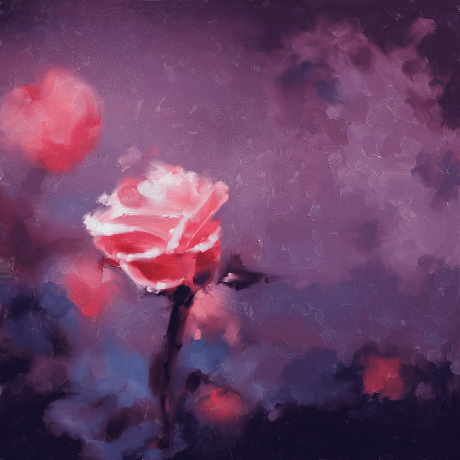 Painting 381 2 Pink Rose Painting by Mawra Tahreem