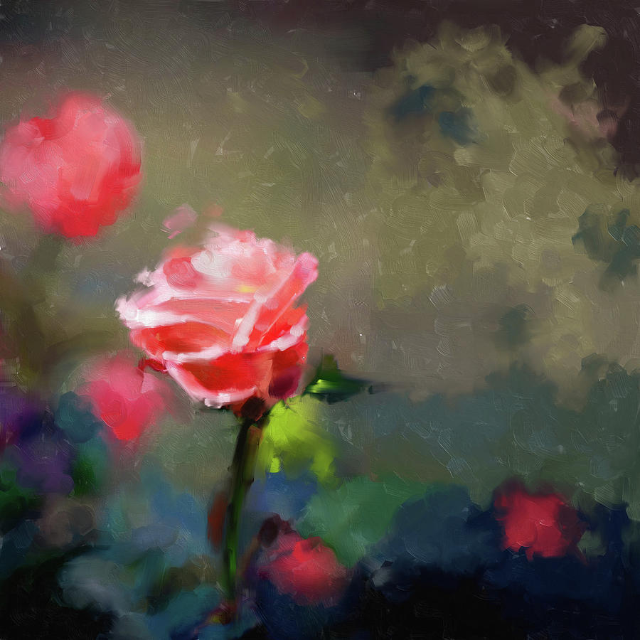 Nature Painting - Painting 381 3 Pink Rose by Mawra Tahreem
