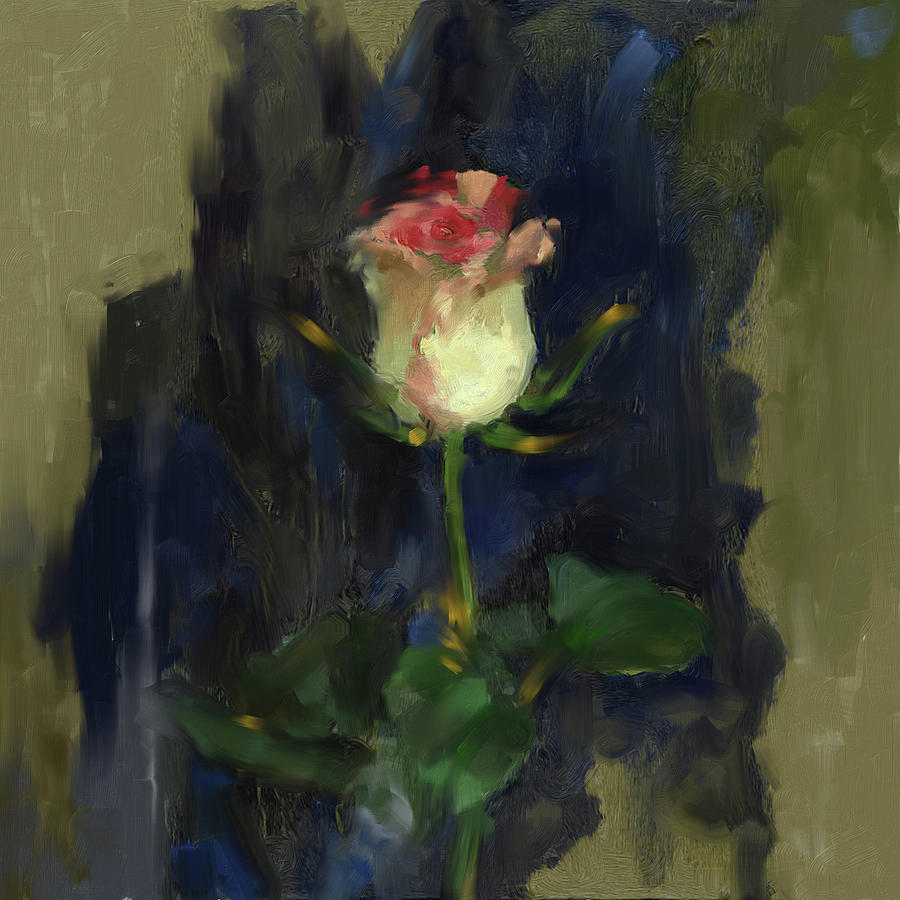 Painting 384 1 Single Rose Painting by Mawra Tahreem