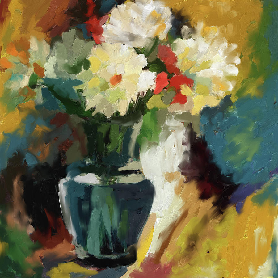 Painting 393 1 Flower Vase 1 Painting by Mawra Tahreem