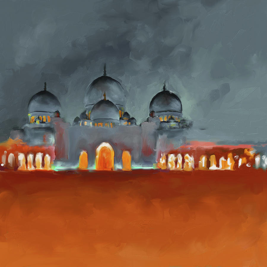 Painting 687 2 Sheikh Al Zaid Mosque Painting by Mawra Tahreem