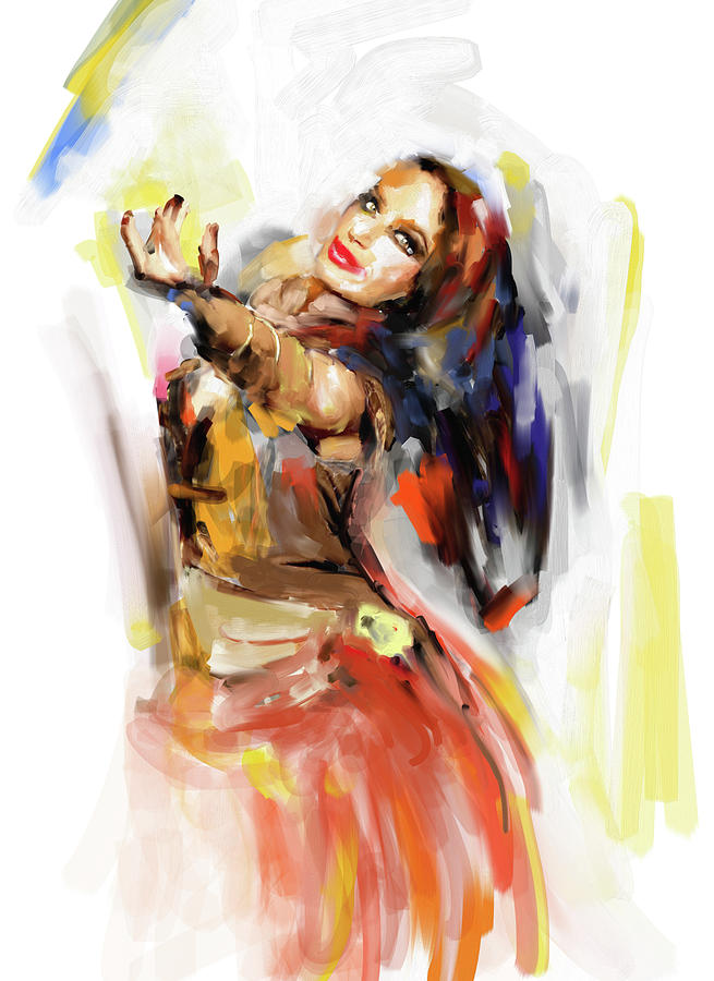 Middle East Painting - Painting 698 4 Dancer 3 by Mawra Tahreem