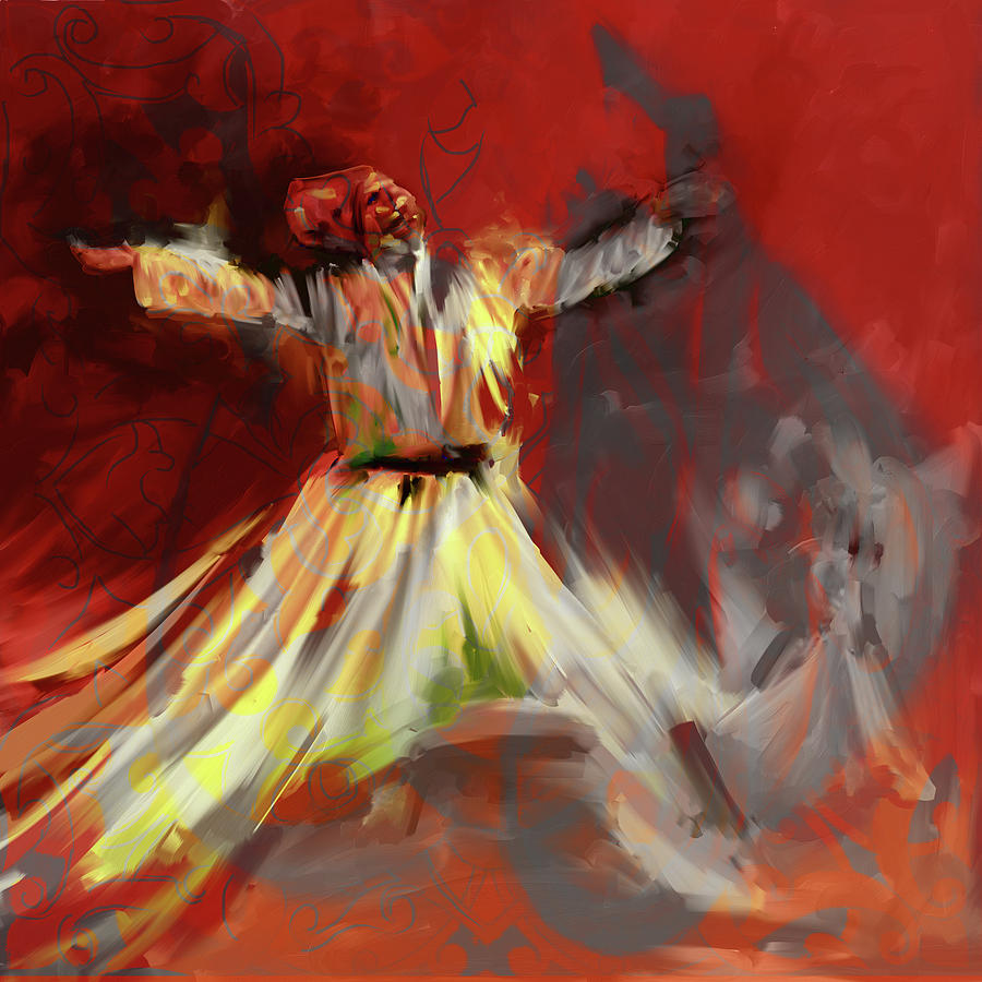 Painting 715 3 Sufi Whirl I Painting by Mawra Tahreem