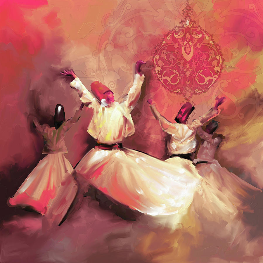 Painting 717 5 Sufi Whirl III Painting by Mawra Tahreem