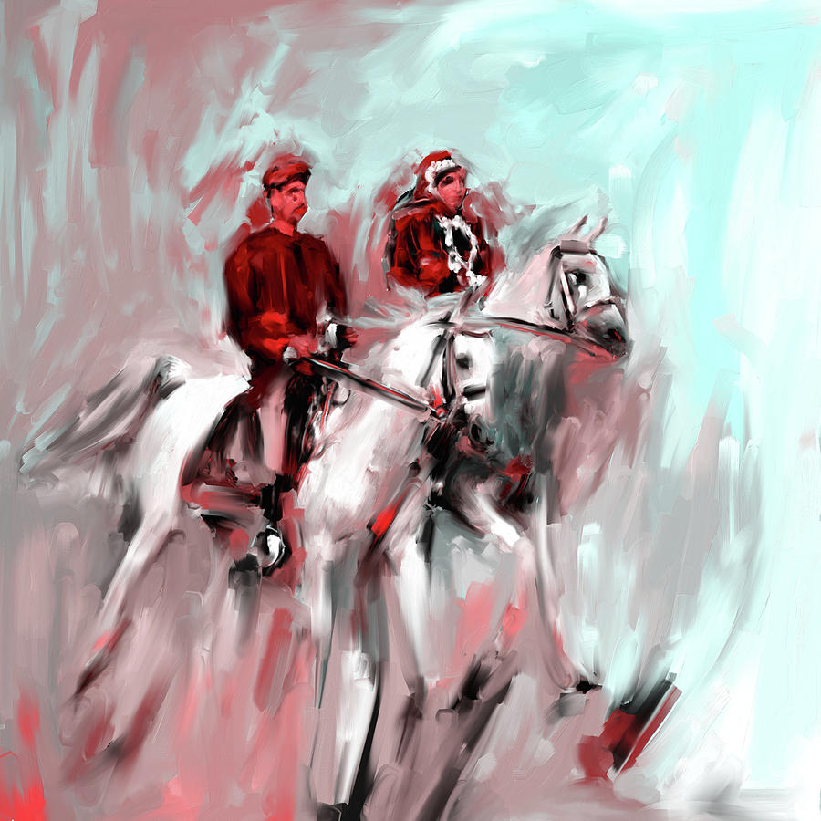 Painting 735 2 Horse Race 2 Painting by Mawra Tahreem