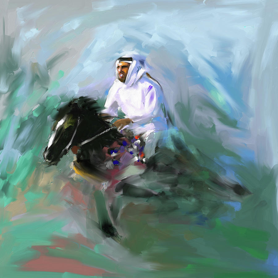 Painting 737 1 Horse Race 4 Painting by Mawra Tahreem