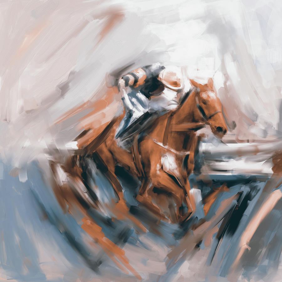 Painting 738 4 Horse Race 5 Painting by Mawra Tahreem