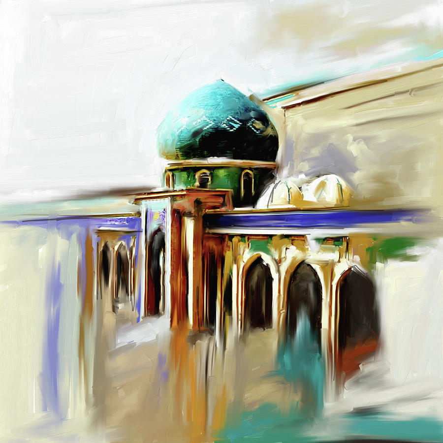 Mosque Painting - Painting 749 1 Jalil Khayat Mosque by Mawra Tahreem