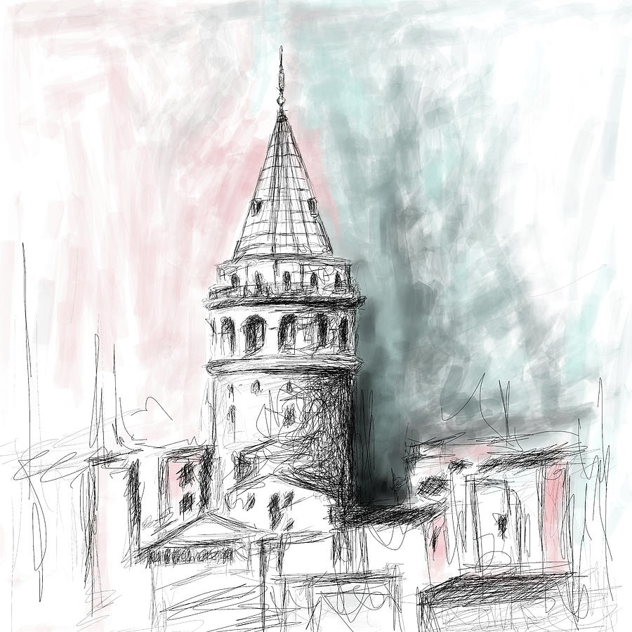 Painting 762 3 Galata Tower 3 Painting by Mawra Tahreem